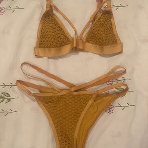 Forever 21 Mustard 2 Piece Bikini Size Small